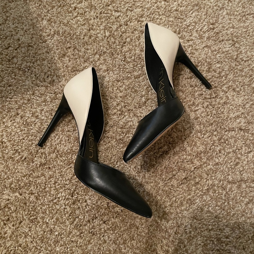 Calvin Klein two-toned high-heeled pumps